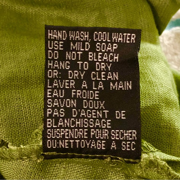 ISHYU 100% Linen Button-Up Sleeveless Tunic Top. Slit Hemline. Green. Size Large - Picture 9 of 11